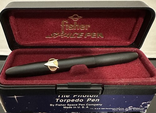 1993 Star Trek Next Generation Photon Torpedo Space Pen Fisher W Box & Case - Picture 3 of 8