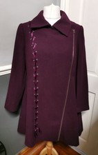 JOE BROWNS 'Absolute' Burgundy Herringbone Corset Coat Jacket Size 16