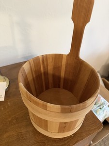 Light Brown Wooden Sauna Bucket, Freestanding