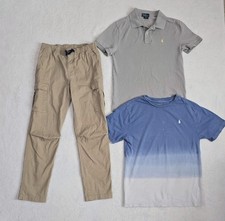 Boy's POLO RALPH LAUREN Khaki Pants Jogger Cargo Pocket  2 Tops Size Large 14