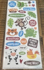 Creative Imaginations Animal Mania Jumbo Stickers Unused