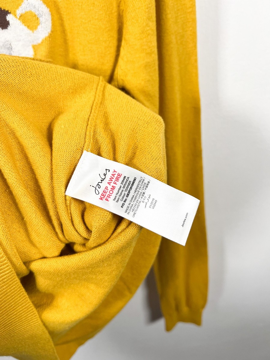 を。 Joules Jumper Womens 12 Yellow Miranda Jack Russell Dog Terrier