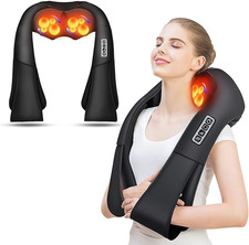 Shiatsu Back Neck Massager Heat Deep Tissue Kneading Pillow Gift for Dad Mom