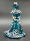 Shelley Fenton Signed Turquoise Carnival Glass Hand Painted Bridesmaid Figurine