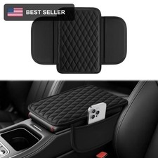 Amiss Car Center Console Cover Upgraded Leather Car Armrest Cushion with 2
