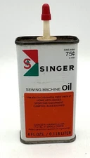 Vintage Singer Sewing Machine Oil 4fl Oz. Tin Can .75 Cents - 70% Full