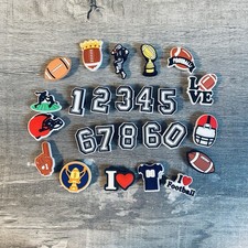 25 Silicone Shoe Charms Croc Style Shoe Charms Football Sports Numbers