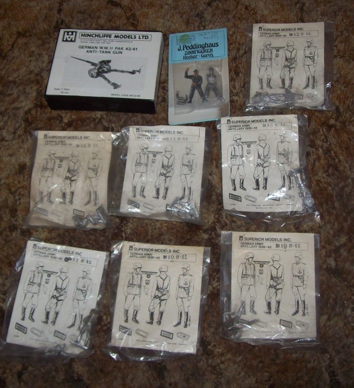 54mm 1/32 METAL HINCHLIFFE WW2 GERMAN 88MM GUN & 8 SUPERIOR HECKER GOROS CREW