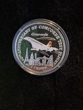 2009 Isle of Man Concorde 40th Anniversary Colour 1oz .999 Silver Proof Crown