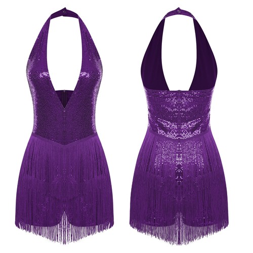 Disfraz de mujer mono brillante fiesta mono tango baile club nocturno vestido - Imagen 38 de 55