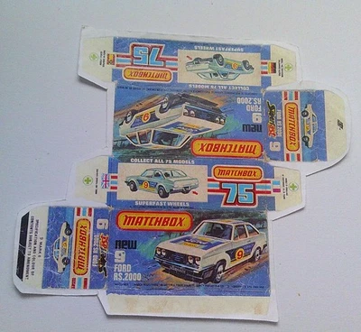 Plantilla para Repro Box Matchbox Superfast Nº 09 Ford RS 2000