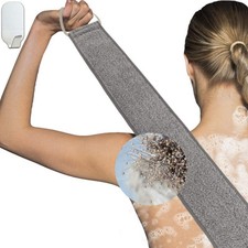 Loofah Back Scrubber for Shower for Men/Women, Natural Soft Flax Back Scrub Wash