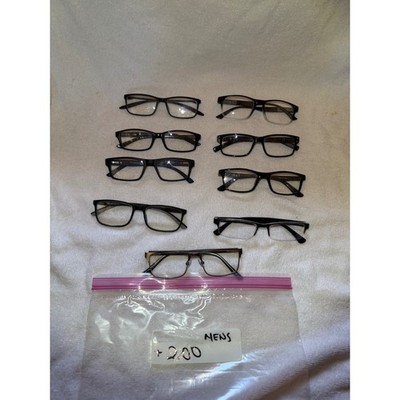 Foster Grant & Other Reading Glasses Lot Men Black Good +2.00 Strength 9 Pairs