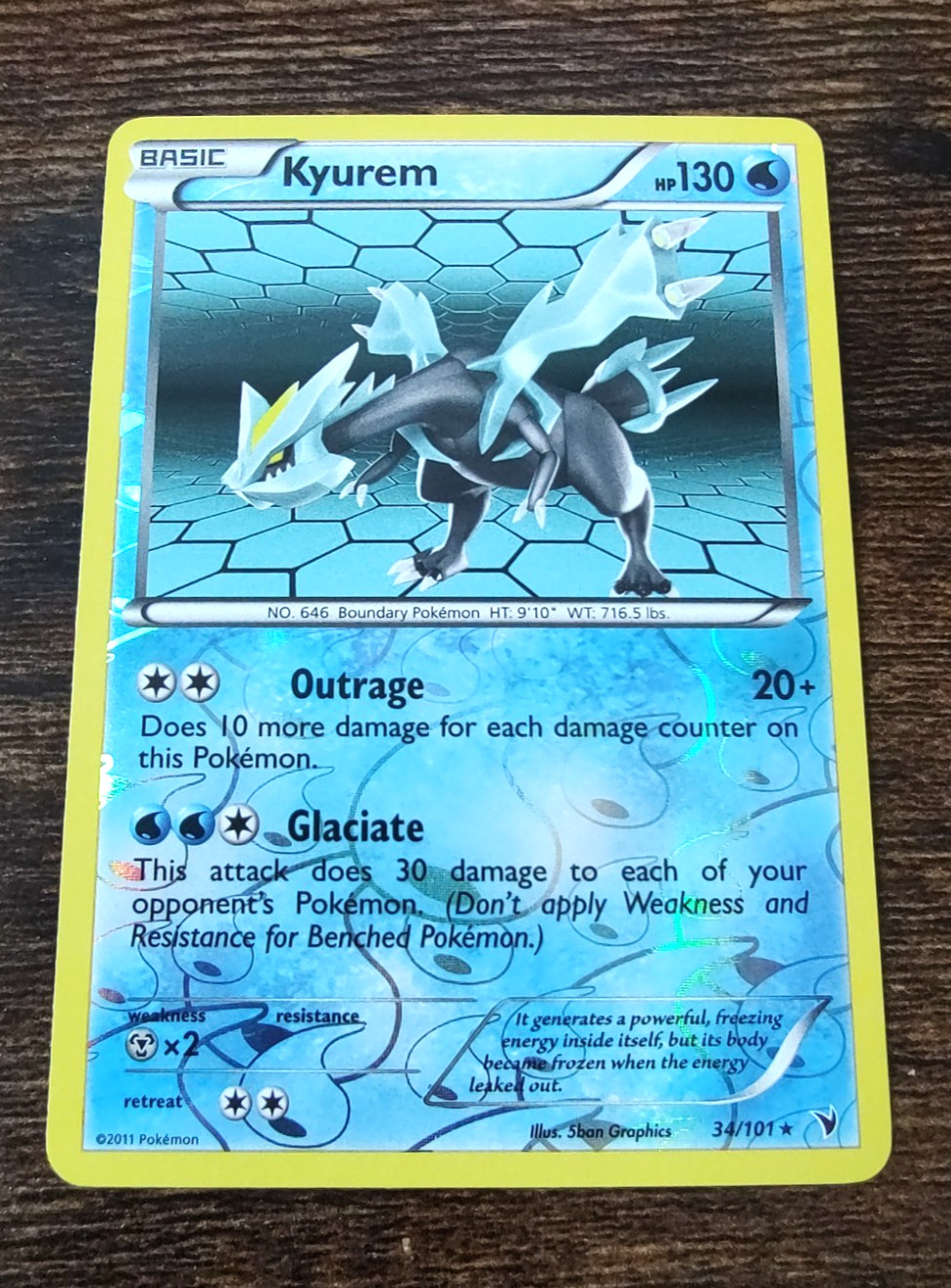 Kyurem 34/101 Noble Victories Reverse Holo Rare Pokemon Card NM