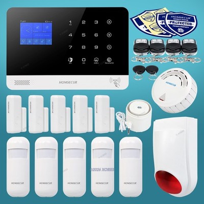 HOMSECUR Wireless WIFI 4G GSM LCD Burglar Intruder Alarm System