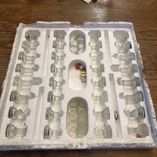 Glass Chess Set Clear and Frosted Glass Piece...