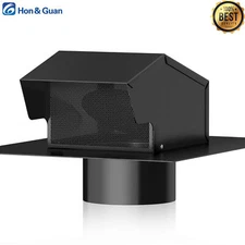 Hon&Guan 4" 6'' Roof Vents Cap Exhaust Soffit Air Vent Wall Vent with Damper