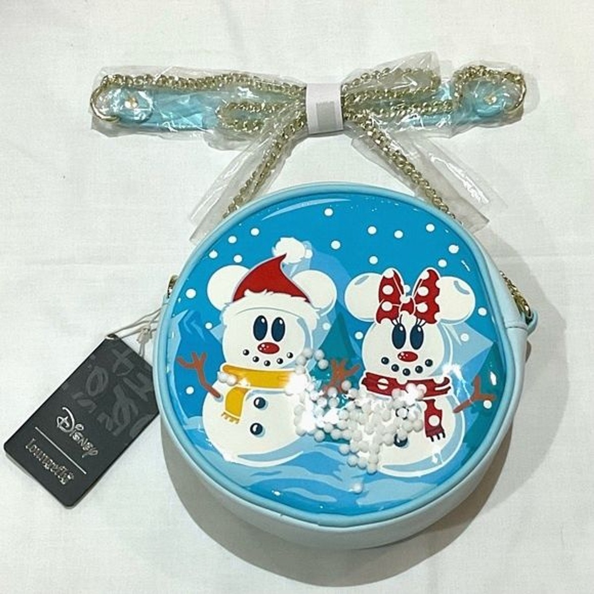 LOUNGE FLY ミッキー スノーマン スノーグローブ クロスボディ Loungefly X Disney Crossbody Bag Snowman Mickey & Minnie