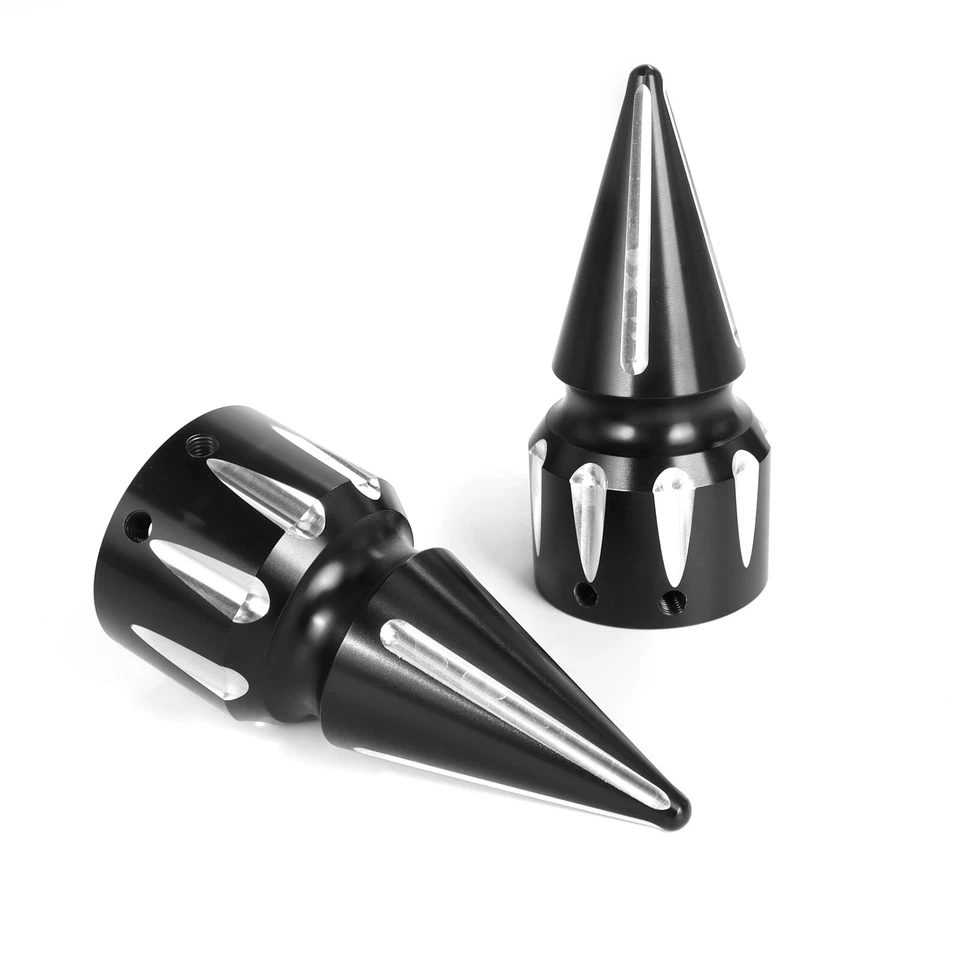 Capas de porca de eixo dianteiro pretas para Harley Touring Fat Boy Road King 2008+ - Imagem 2 de 4