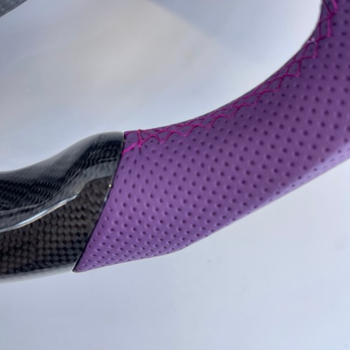 For Kia K5 GT GT-Line Sedan Honeycomb Carbon Fiber Steering Wheel Purple Leather - Picture 9 of 9