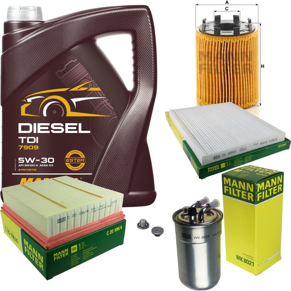 Mann Inspektionspaket 5L Mannol Diesel TDI 5W-30 FüR Opel Corsa E-image