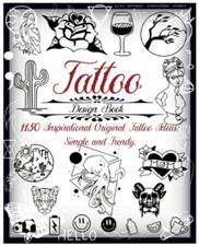 1150 Tattoo Design Book Flash Ideas Minimalist Vintage Geometric Lettering NEW