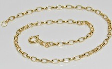 9CT YELLOW GOLD 10 inch SOLID BELCHER ANKLET / ANKLE BRACELET - UK HALLMARKED