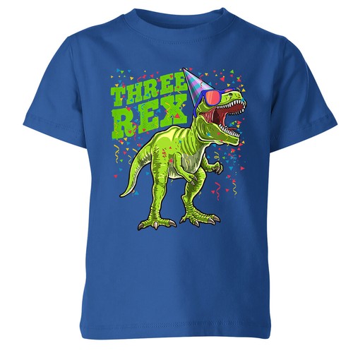 Dinosaur Three-Rex Personalised Birthday Party Gift Boys Girls Kids T Shirt#AS - Picture 9 of 10