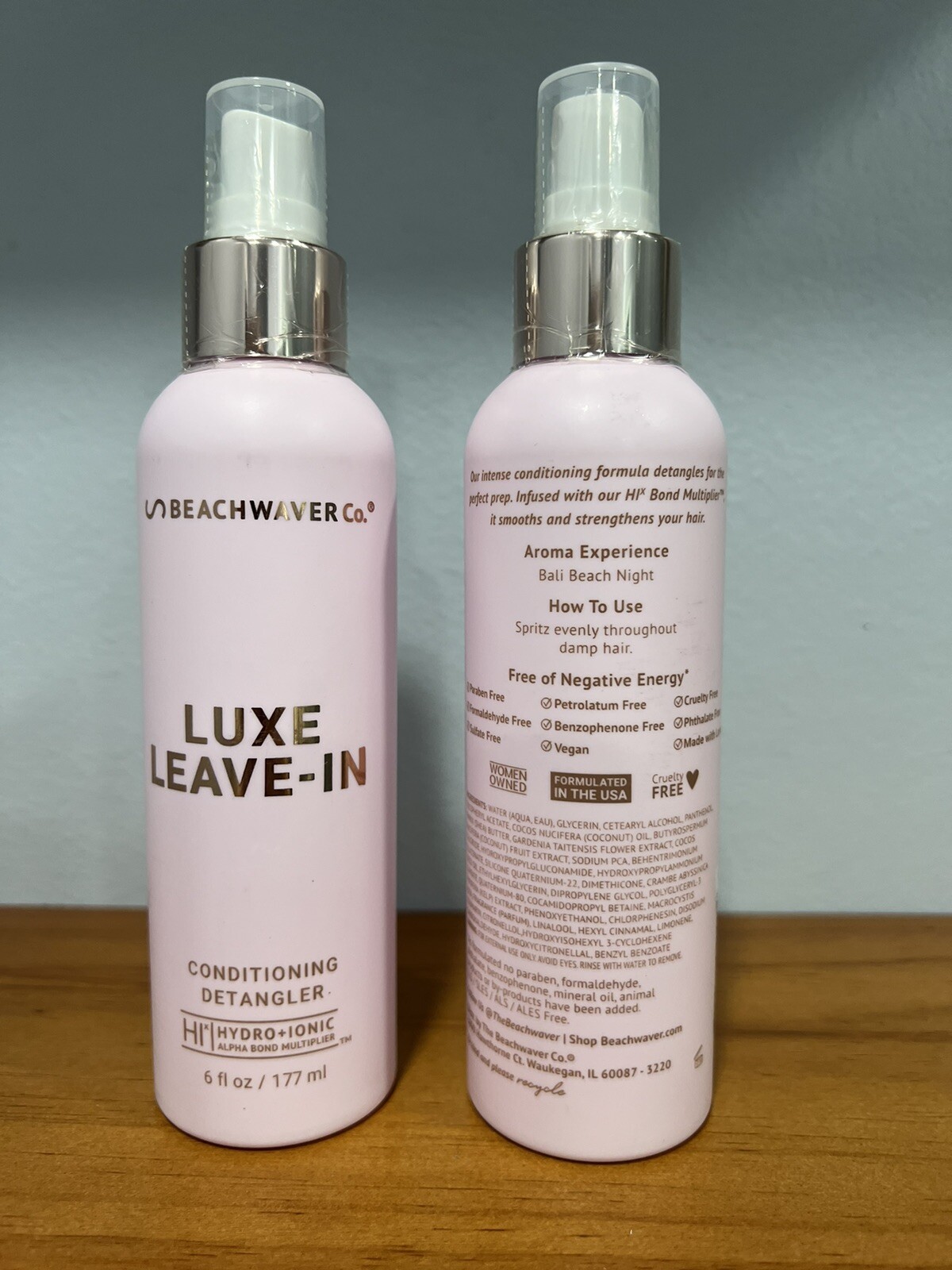 THE BEACHWAVER CO Luxe Leave-in Conditioning Detangler 6 Oz, 2 Pack NEW SEAL