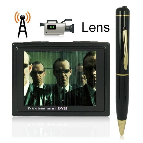 Système DVR HD écran 3.5 pouces sans fil pour surveillance de bureau avec caméra stylo