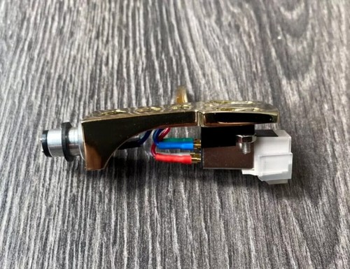 2 x Gold Headshells w/ Audio Technica AT3600L Carts & Styluses & Technics Logo - Picture 5 of 7