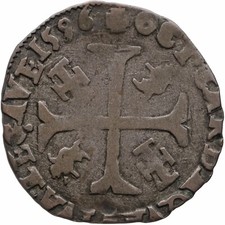 1596 Douzain Clement VIII Comtat Venaissin Papal States Coin (MO3821-)