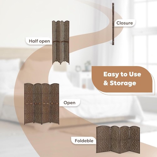Room Divider 2-in-1 Room Divider 4/6 Panel for Room Separation Privacy Screen - Picture 13 of 38