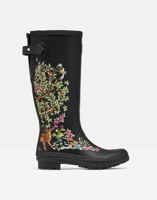 Joules Womens Printed Wellies With Back 