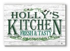 Custom Kitchen Sign Personalized Gift Fresh & Tasty Wooden Sign