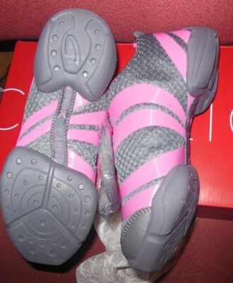 Dance Sneakers Capezio DS33 Gray Pink bungee Spira Girls sizes | eBay