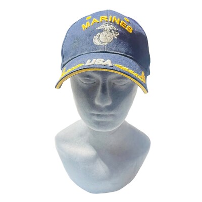 Cap USA Vtg US Marines Insignia Olive Branch Adjustable Cap USA