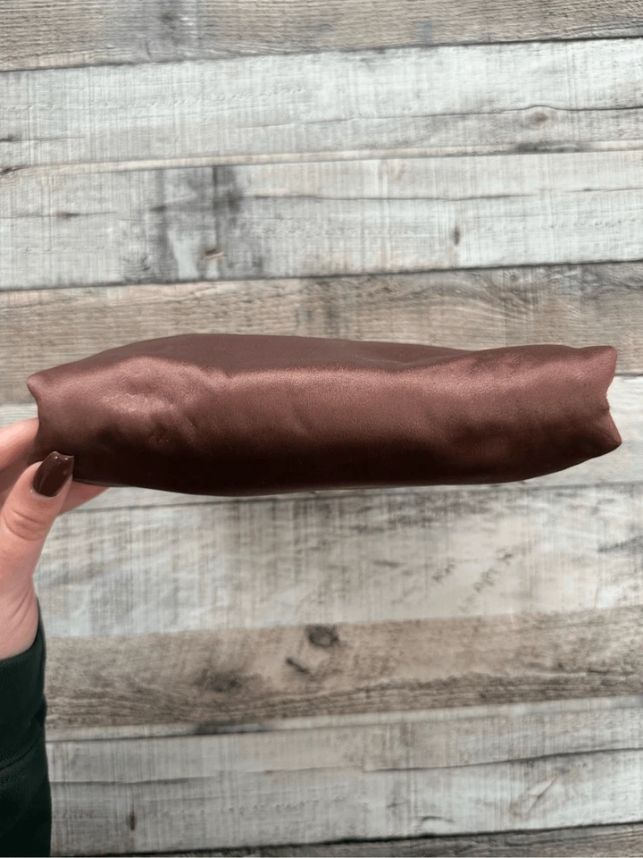 Bolso de mano Morris Moskowitz vintage años 50 marrón satinado dorado herrajes cóctel Foto 3 de 4