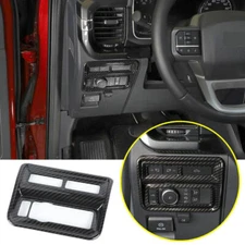 For Ford Raptor F-150 2021-2024 Carbon Fiber Headlight Button Control Cover Trim