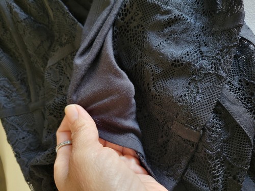 Bebe Corset Lace Bustier Black Midi Dress Size 4 - Picture 11 of 12