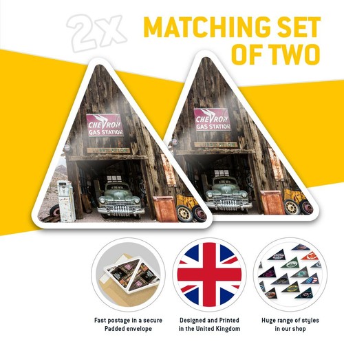 2 x Triangle Stickers 7.5cm - Vintage Car American Garage USA #24385 - Bild 2 von 9