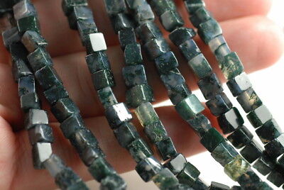 171pcs Natural Moss Agate Gemstone Beads Smooth Flat Round Loose Spacer 4.5~5mm 