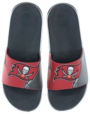 FOCO NFL Men's Tampa Bay Buccaneers Cropped Big Logo Raised Slides