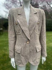 Jean Louis Scherrer Wool Boucle Numbered Jacket Jls Buttons 12-14 Uk