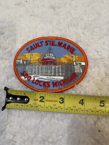 Bestickter Sault Ste. Marie Soo Locks Michigan Bügelbild Reise Patch  - Bild 1 von 2