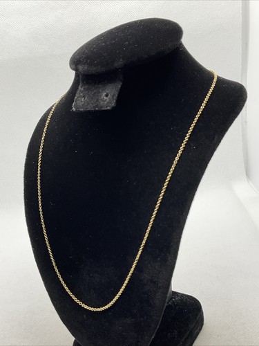 ITALY Solid 14K Yellow Gold 1.2mm wide CABLE Chain Necklace 16” length 1.8gr. - Picture 5 of 17