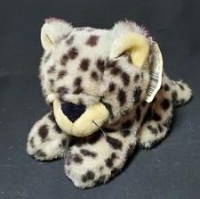 8" Vtg 1989 Fiesta America Wego Snow Leopard Brown Tan Plush Stuffed Animal NWT