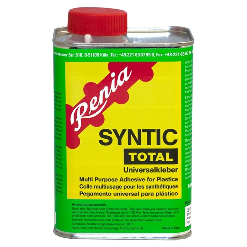 Colle TOTAL SYNTIC Renia 850g avec pinceau intégré pour réparation de vinyle et PVC