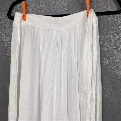 Japna Goa beachwear white gauze maxi wrap skirt. Summer beach boho lightweight - Picture 4 of 9
