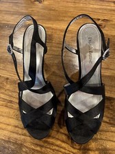 David  s Bridal Black Satin Shoes Size 9.5